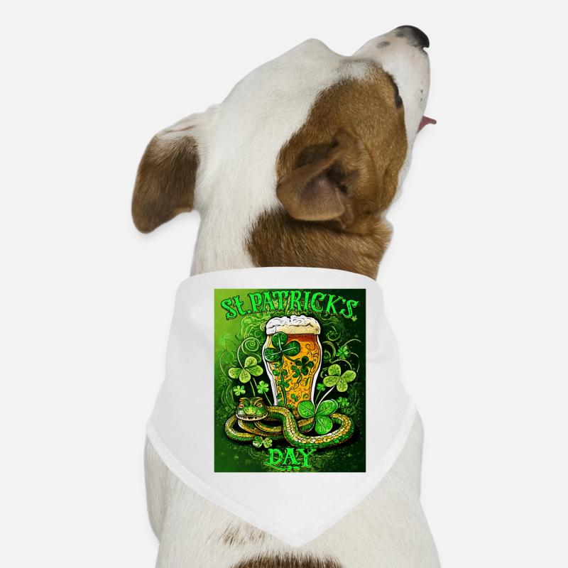 ST PATRICK ́S DAY SNAKE BEER SHAMROCK Dog Bandana