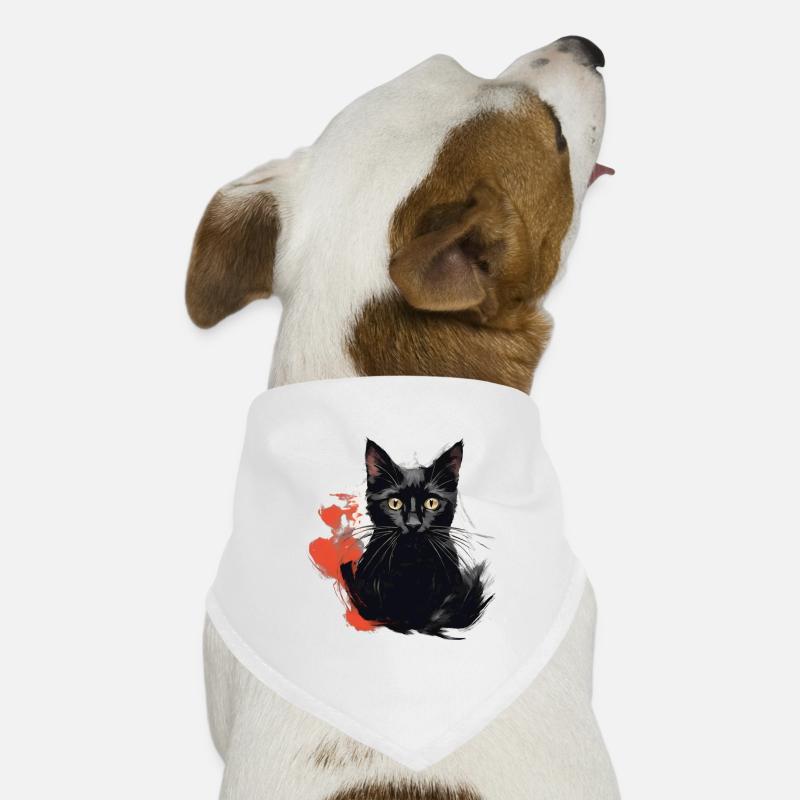 Schwarze Kater Hunde-Bandana