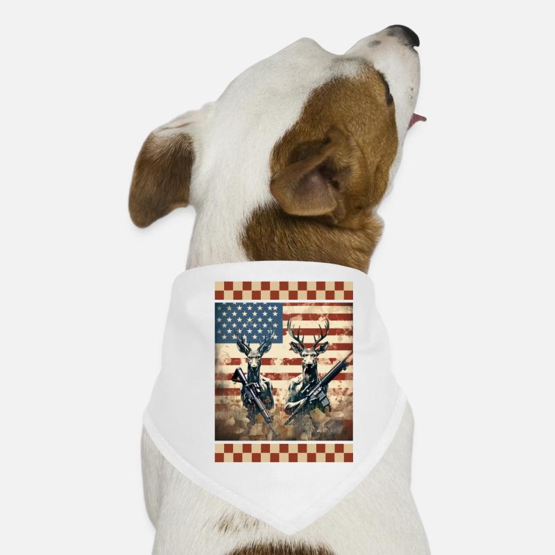 Fusils croisés drapeau américain numérique Camo herbe Bandana pour chien