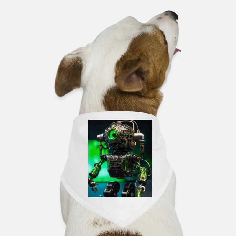 Digitale Kunst eines Roboter-Mikrofons Hunde-Bandana