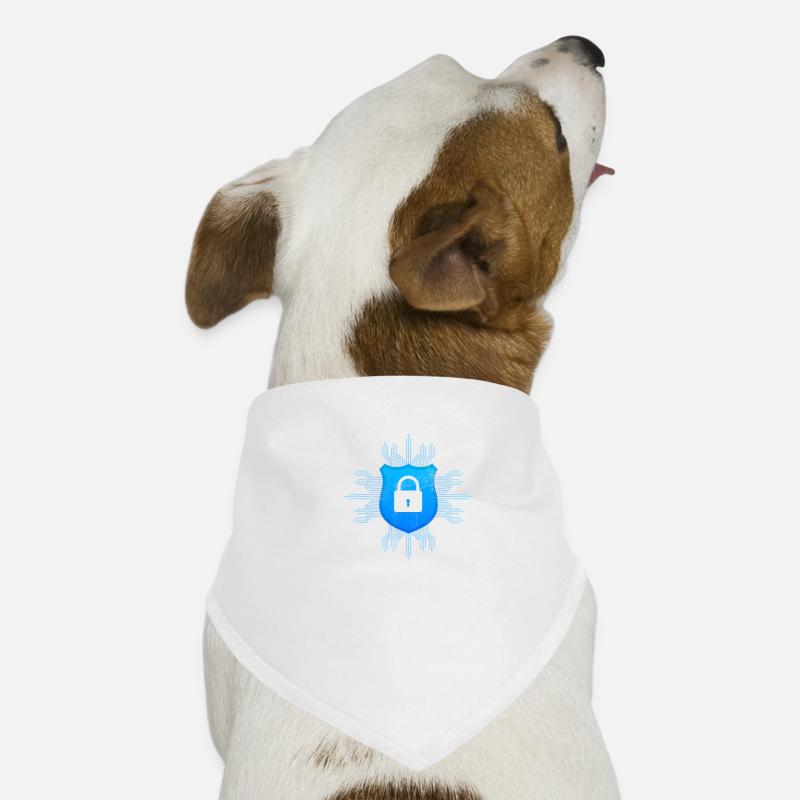 Cyber security hacker hacking - Dog Bandana - white