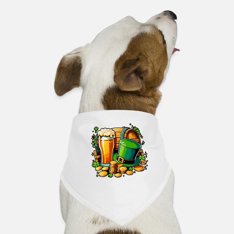 Kleeblatt Irisches St. Patricks Day Biertrinken Hunde-Bandana