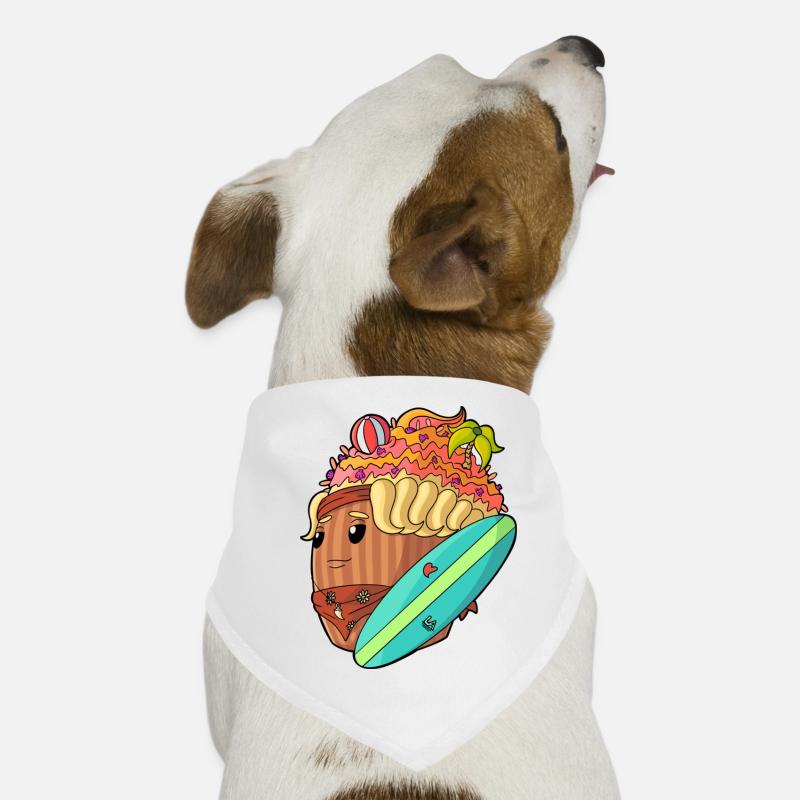 Surf Cupcake - Hunde-Bandana - Weiß