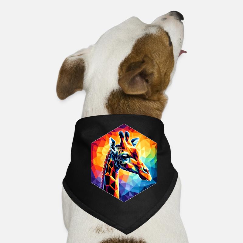 Giraffe in Polygonendarstellung Hunde-Bandana