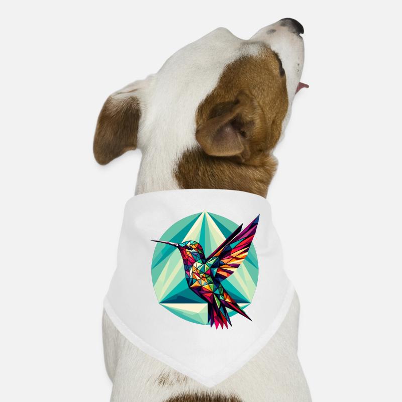 Colibri dans la représentation polygonale - Bandana pour chien - blanc
