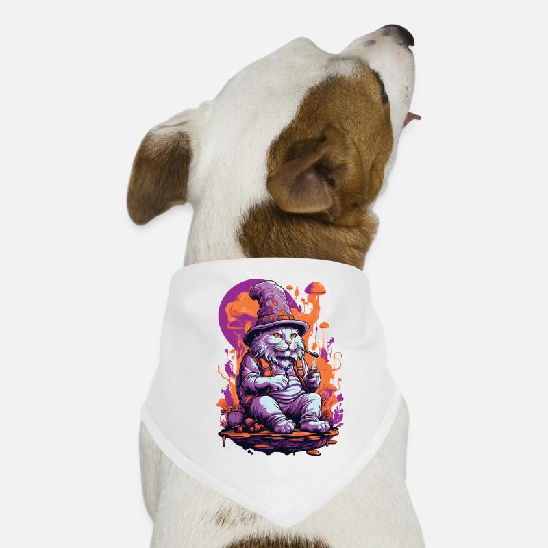 Psychedelic Art Forest Mushrooms Goa Trance Cat Dog Bandana