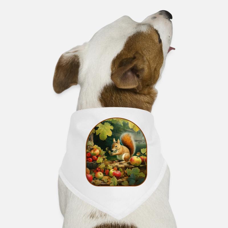 Frosch-Eichhörnchen-Apfel Erntezeit Hunde-Bandana