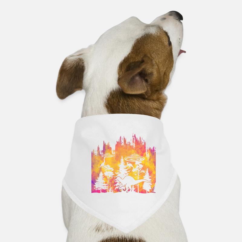 Alien Dinosaur UFO Abduction Dog Bandana