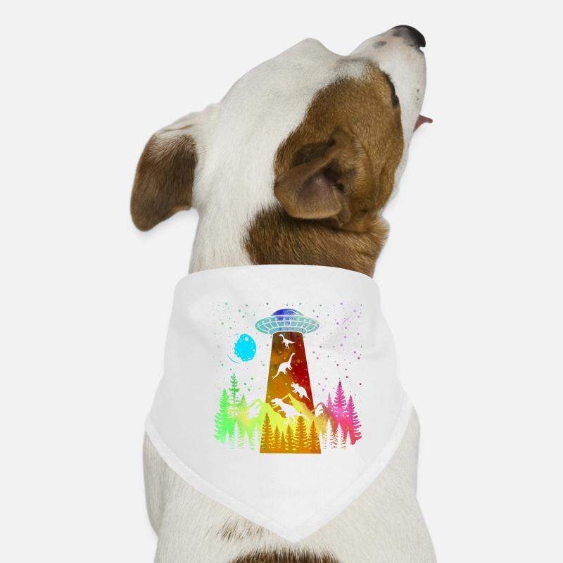 Alien Dinosaur UFO Abduction Dog Bandana
