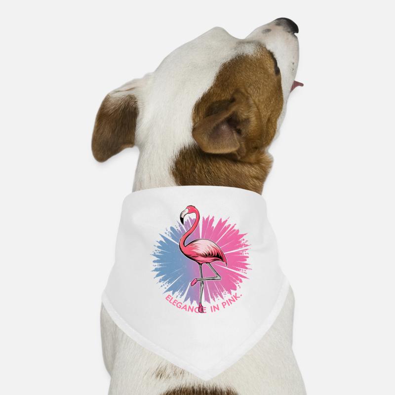 A flamingo doing ballet with the caption “Elegance Dog Bandana
