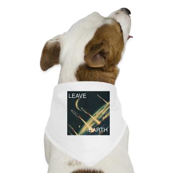 Retro Style Plakat Raumfahrt „Leave Earth“ - Hunde-Bandana - Weiß - Vorne