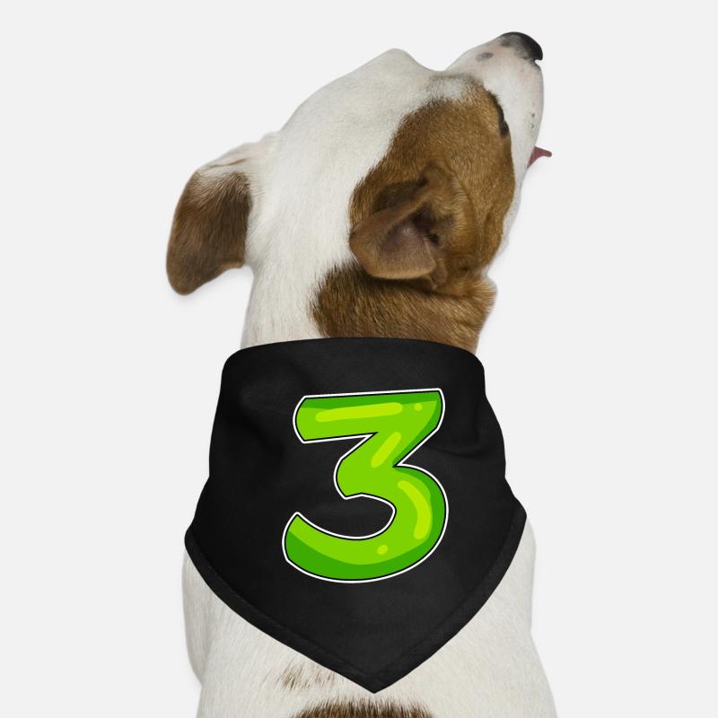 Three - 3 - Number 3 - Number 3 Dog Bandana