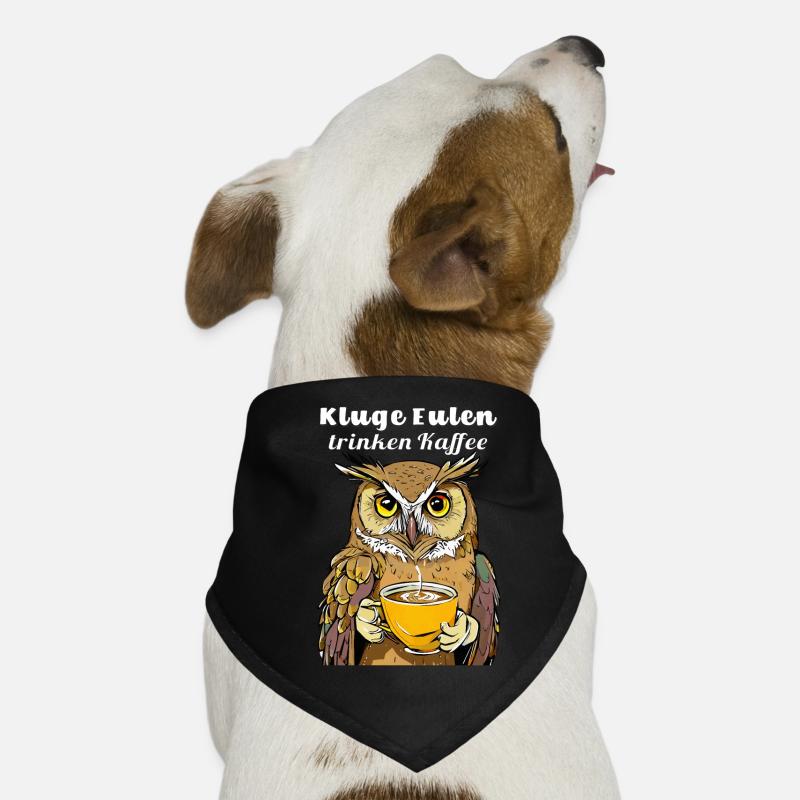 Kluge Eulen trinken Kaffee Hunde-Bandana