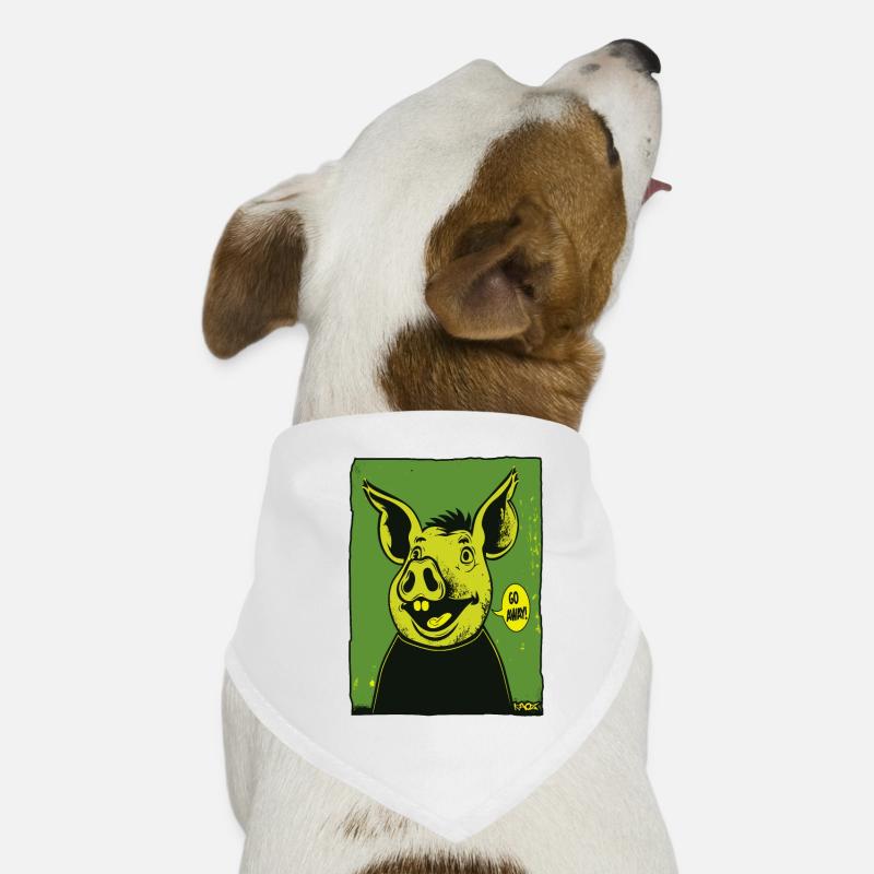 Un cochon de dessin animé vert dit : « Sortez ! » Bandana pour chien