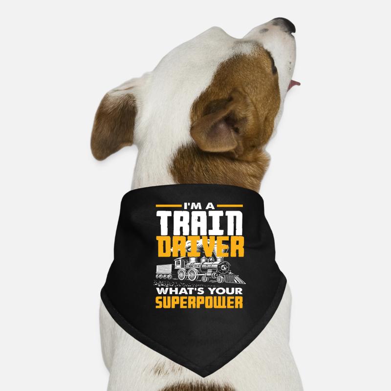 Train Trains Profession de conducteur de train Superpouvoir Bandana pour chien