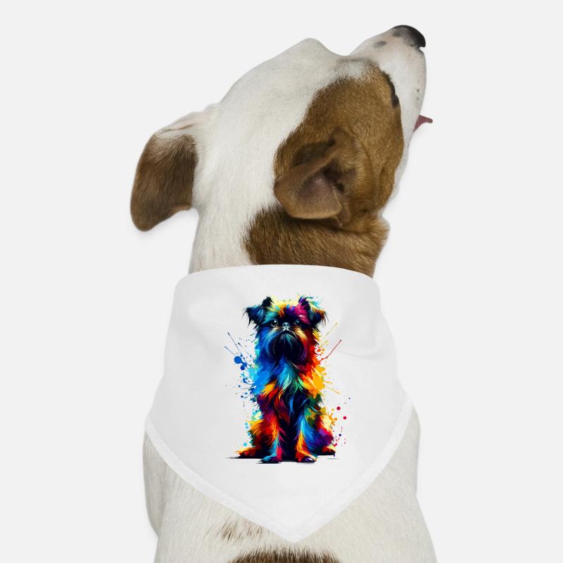 Splash Art Coloré Bruxelles Griffon Griffon Bandana pour chien