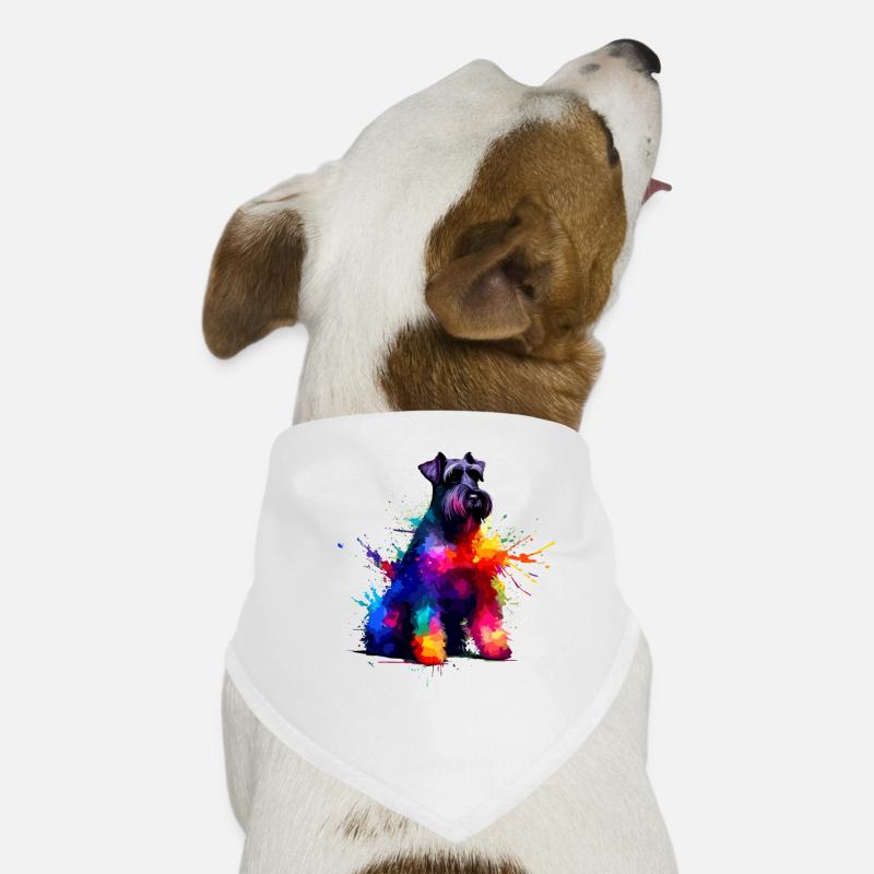 Éclaboussures colorées Schnauzer géant Schnauzers Bandana pour chien