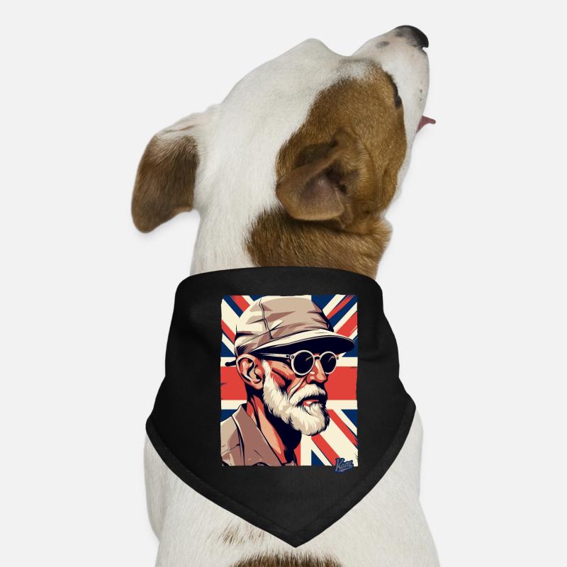 British Old Guy and British Flag Dog Bandana