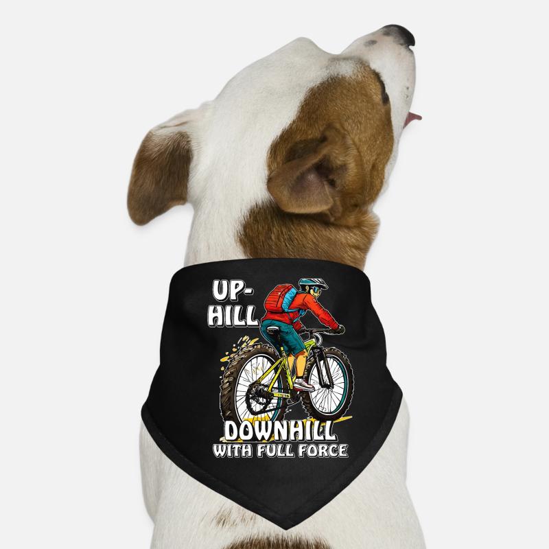 MOUNTAIN BIKER UPHILL DOWNHILL Dog Bandana