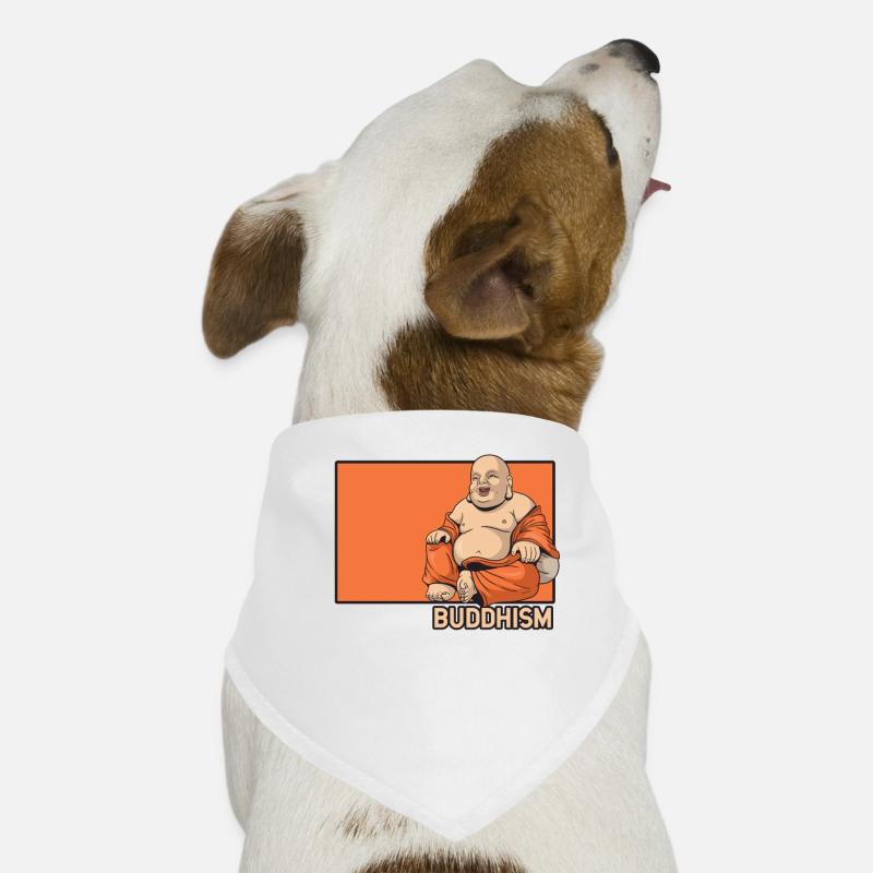 Bouddhisme Doodle Statue bouddhiste chinoise Hanzi Bandana pour chien