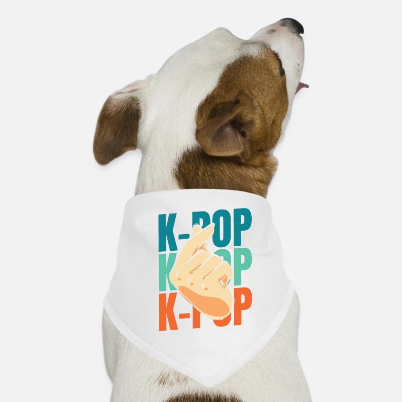 K Pop Kpop Pop coréenne - Bandana pour chien - blanc