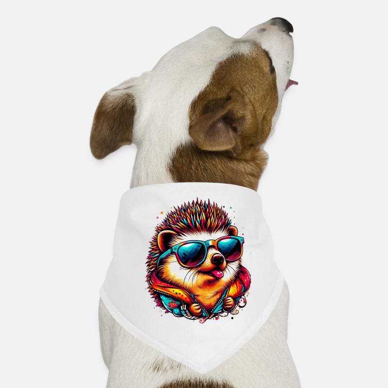 Hérisson - Bandana pour chien - blanc