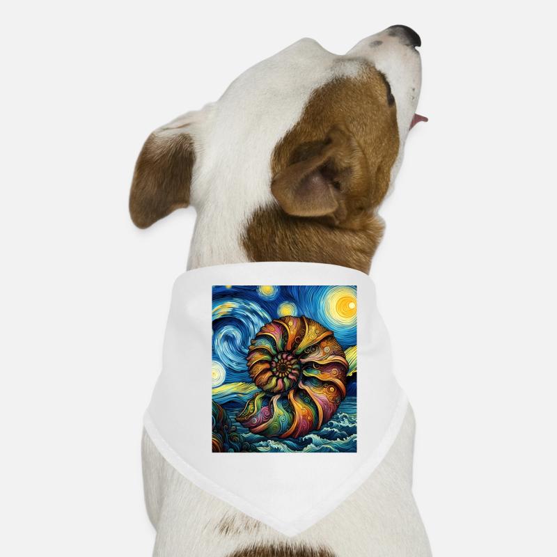Fossile d’ammonite, paléontologue Nuit étoilée, peinture Bandana pour chien