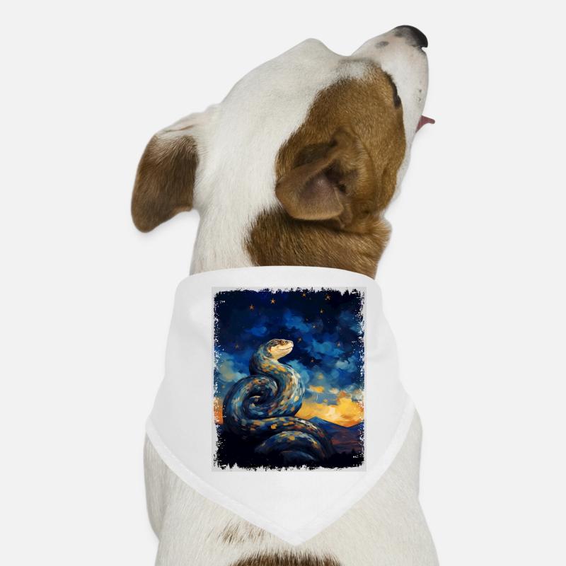 Peinture de nuit étoilée de serpent de python royal Bandana pour chien
