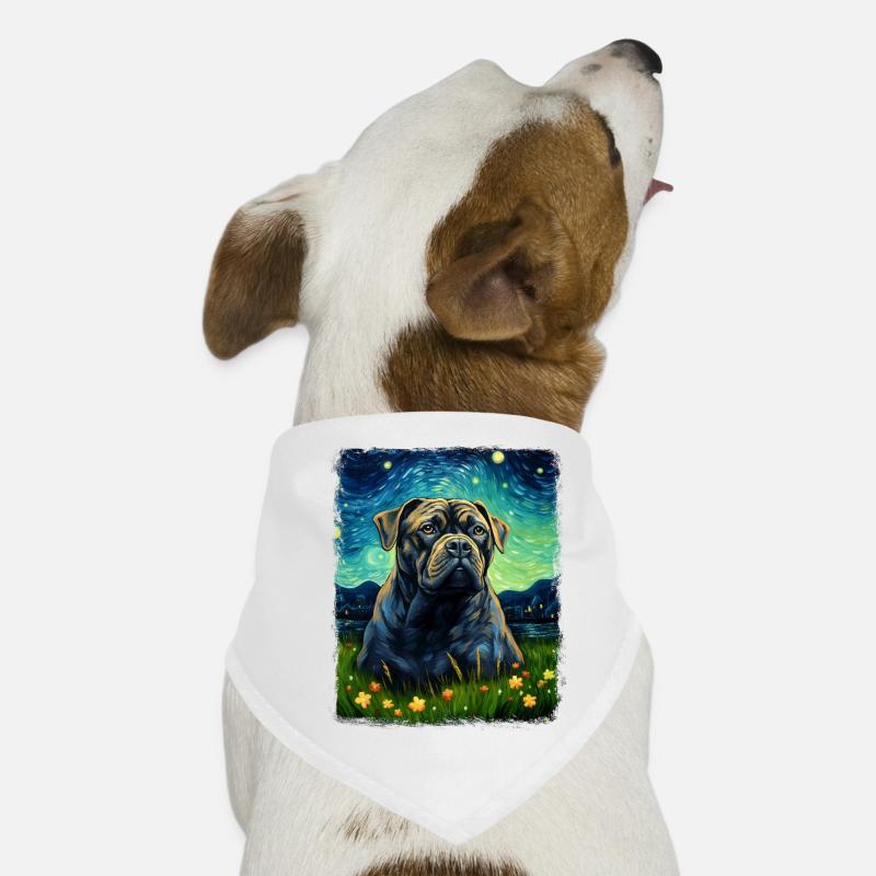 Cane Corso Chien Nuit étoilée Peinture Bandana pour chien