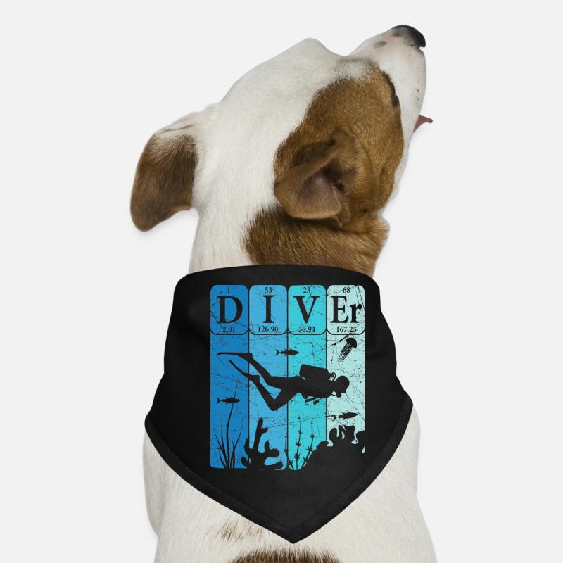 Scuba Diver Periodensystem Elemente Retro Hunde-Bandana