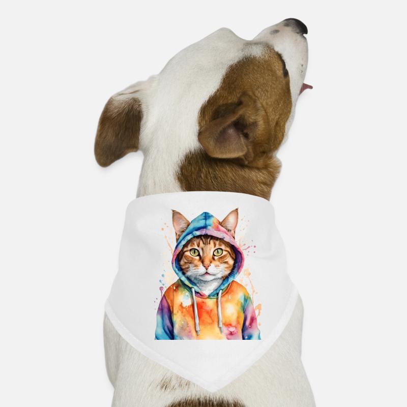 Chat Sweat à capuche Coloré Drôle Animal Design Imprimer Bandana pour chien