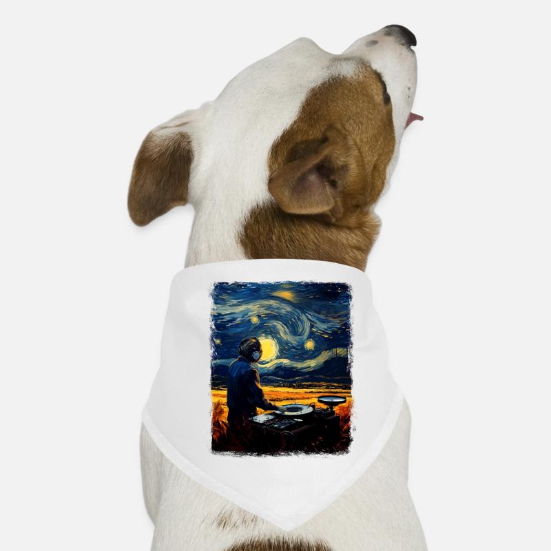 Disc Jockey Lecteur de musique DJ Turntable Stars Bandana pour chien