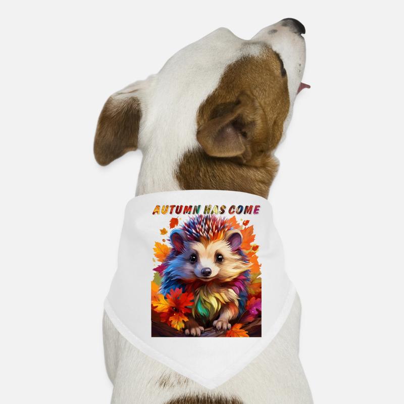 HEDGEHOG AUTUMN HAS COME Dog Bandana