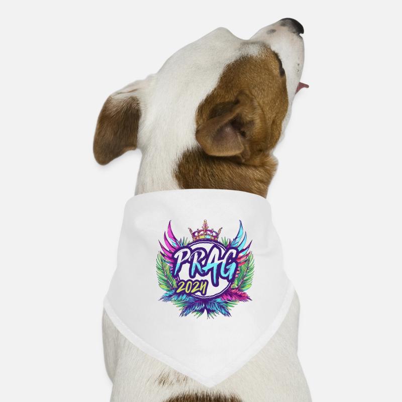 Prag 2024 Bunt - Hunde-Bandana - Weiß