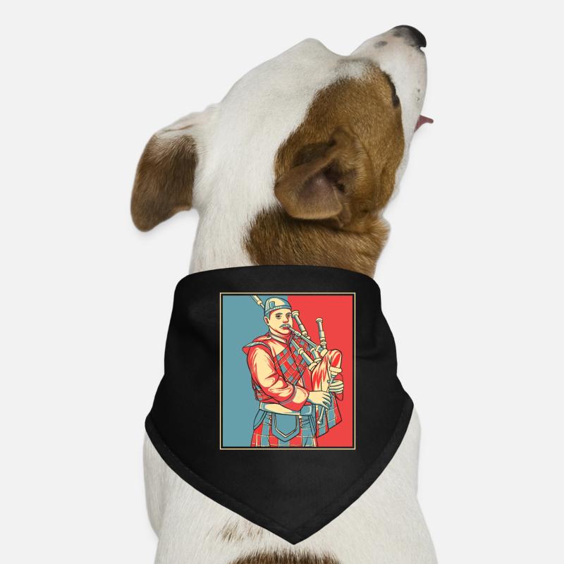 Portrait de joueur de cornemuse Great Highland Leçons de cornemuse Bandana pour chien