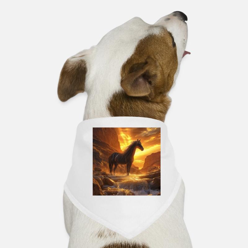 Pferd - Hunde-Bandana - Weiß
