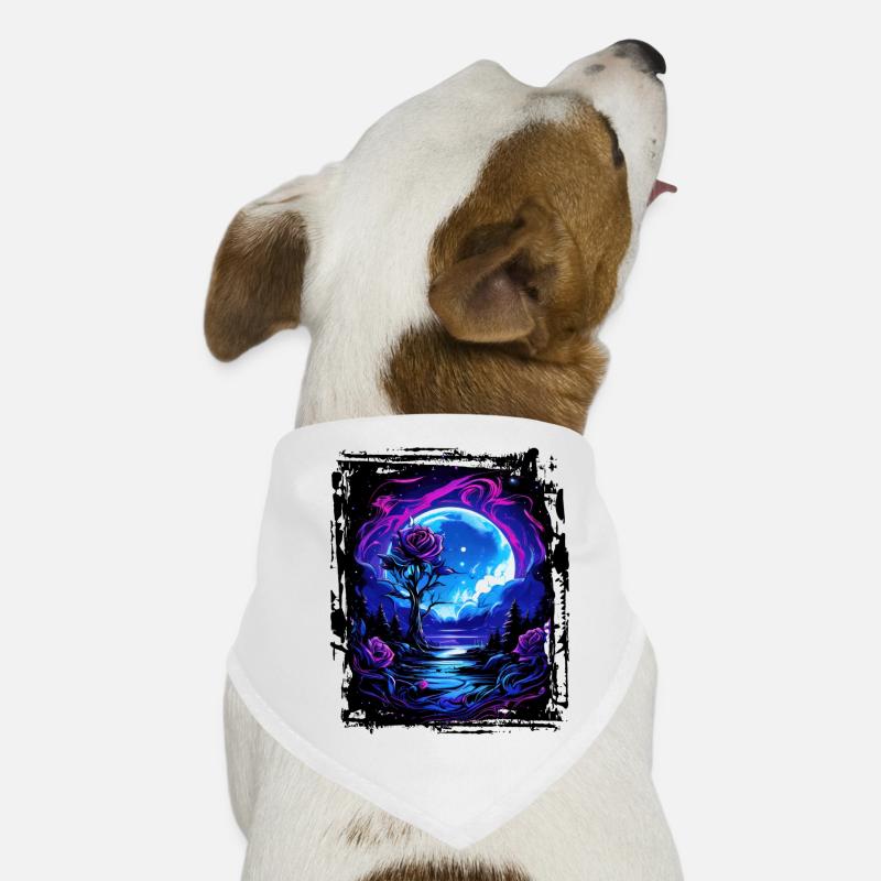 Dreamlike moonlight and a magical rose Dog Bandana