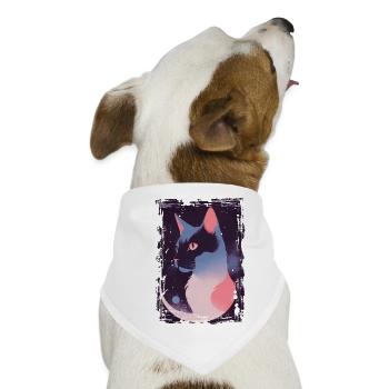 Mystische Katze - Hunde-Bandana - Weiß - Vorne