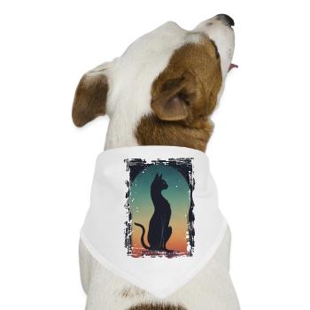 Schwarzer Kater - Hunde-Bandana - Weiß - Vorne