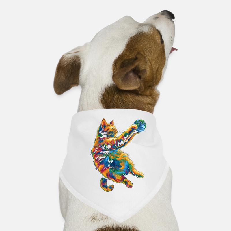 Orange Cat Tabby Cat Earth Popart Dog Bandana