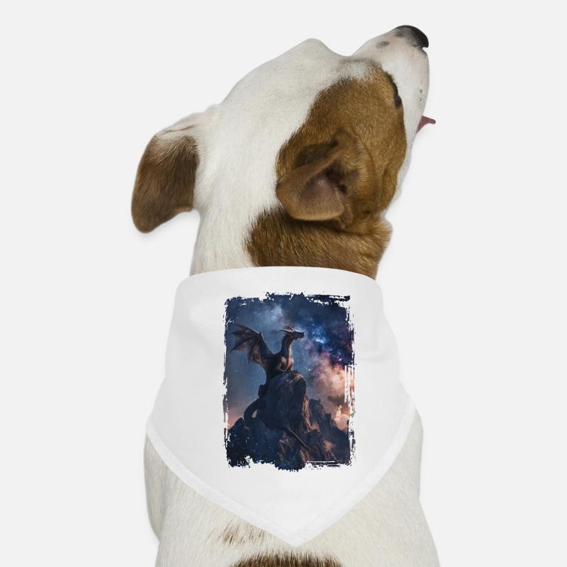 Drachen - Hunde-Bandana - Weiß