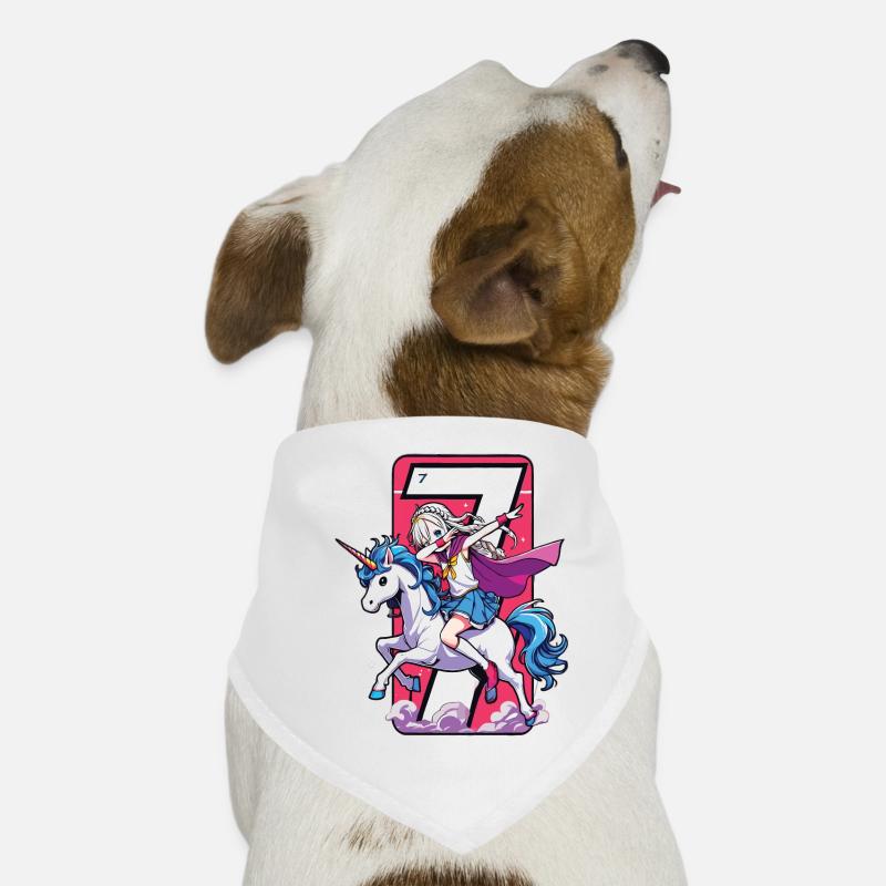 Birthday 7 Years Unicorn Dab Dog Bandana