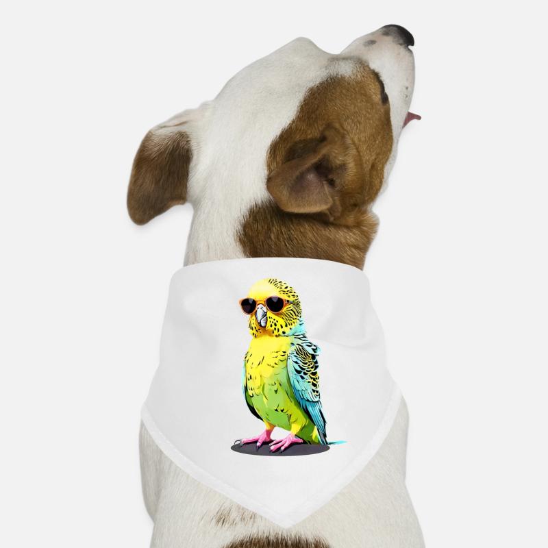 Cool budgie with sunglasses Dog Bandana