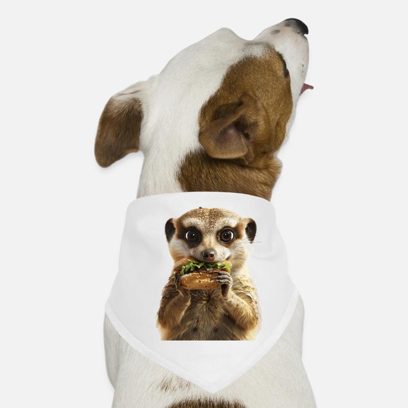 Erdmännchen - Hunde-Bandana - Weiß