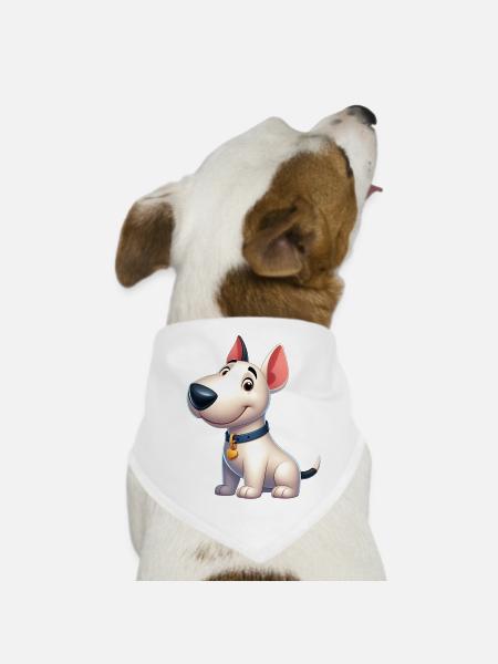 Bull Terrier 5 - Dog Bandana - white
