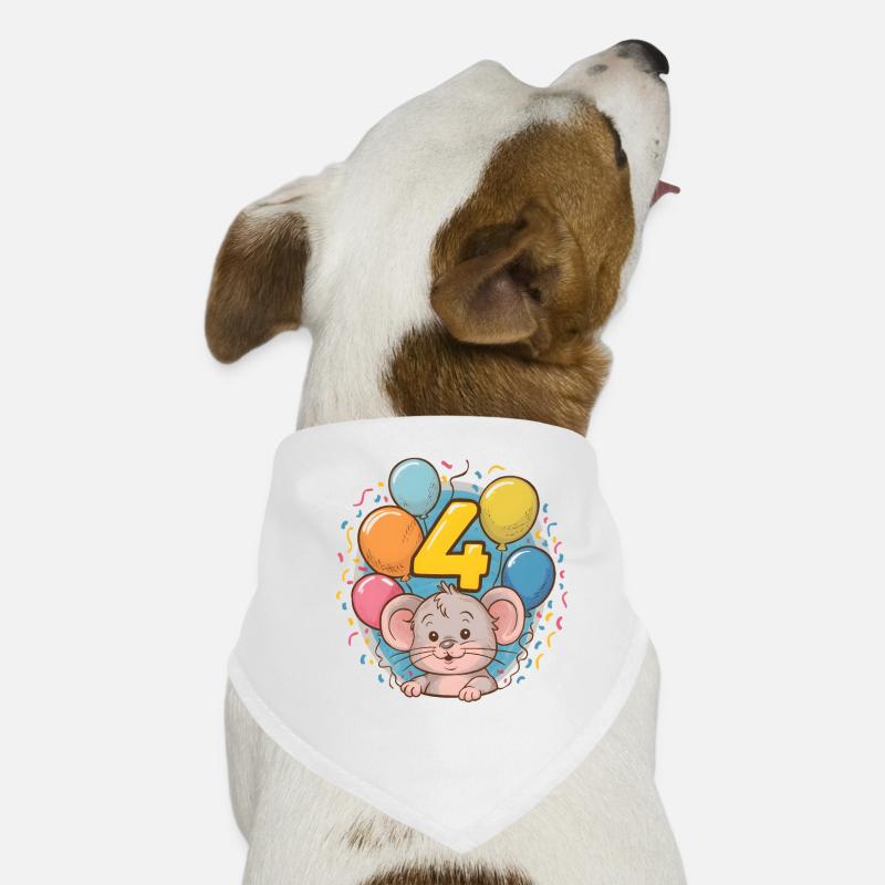 4. Geburtstag Maus Kindergeburtstag Hunde-Bandana