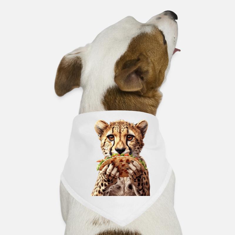 Gepard - Hunde-Bandana - Weiß