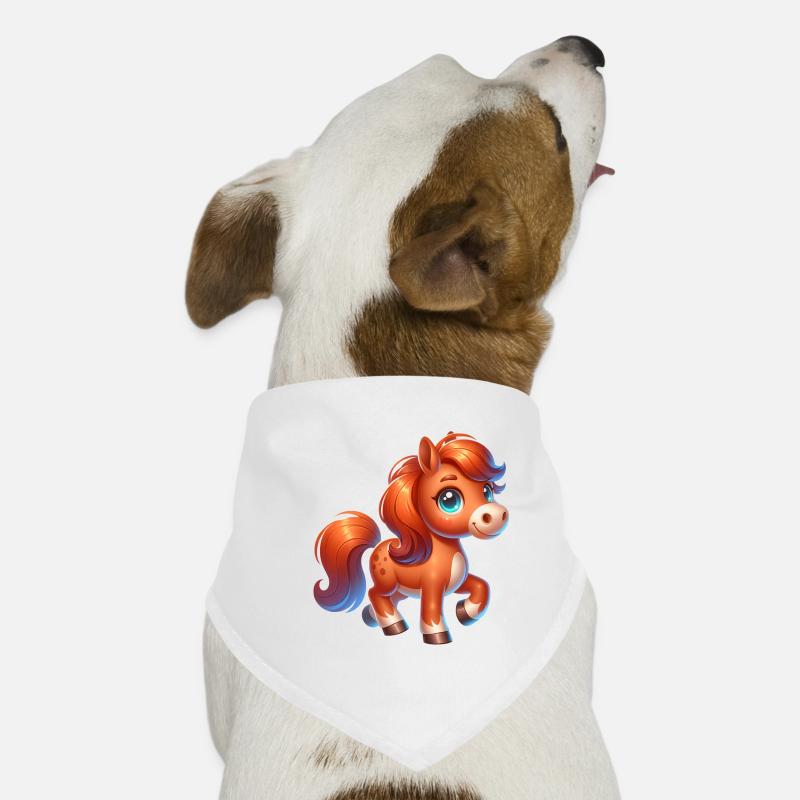 Pferd - Hunde-Bandana - Weiß