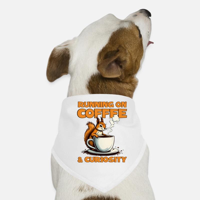 With coffee and curiosity – squirrel coffee Dog Bandana