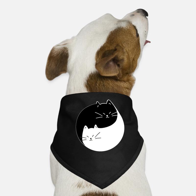Schwarz-weiße Katzen Design Chats Noir et Blanc Bandana pour chien